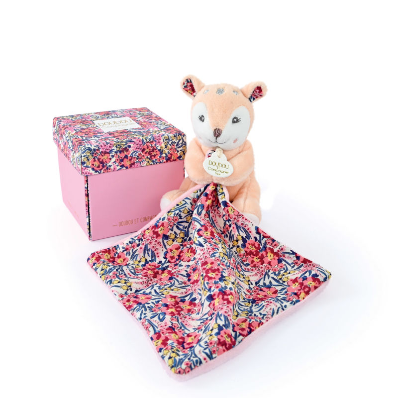  - bohaime - peluche avec biche rose blanc 